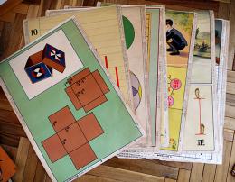 生活指導「新制小学算術教育掛図」B2判全カラー12枚　大阪集畫堂発行　戦前