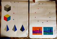 国民学校色彩指導用掛図　初等科第三,第四学年用(各82×60㎝4枚綴り2種)　文部省著作　東京書籍(株)発行　昭和17年