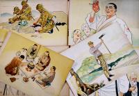 戦時紙芝居「英霊に應ふ」全20枚揃い　作・安倍季雄/画・富永謙太郎　大日本画劇(株)　昭和18年