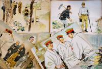 戦時紙芝居「英霊に應ふ」全20枚揃い　作・安倍季雄/画・富永謙太郎　大日本画劇(株)　昭和18年