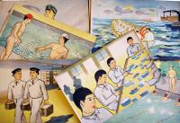 戦時紙芝居「杉雄の海兵団生活」全20枚揃い　佐木秋夫編輯　横須賀鎮守府検閲済　日本教育画劇(株)　昭和18年