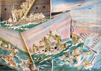 戦時紙芝居「戦ふ船員」全20枚揃い　脚本・黒岩千香/絵画・小谷野半　日本教育画劇(株)　昭和18年