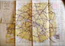 パリ市街図　55.5×38㎝3色刷片面印刷　巴里・伴野商店小売部　1931年