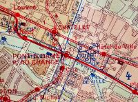 A.ルコントによるパリ首都圏新計画地図 49×38㎝両面印刷　表紙「佛國巴里諏訪旅館」名入表紙付　1930年代