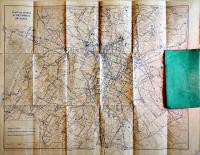 A.ルコントによるパリ首都圏新計画地図 49×38㎝両面印刷　表紙「佛國巴里諏訪旅館」名入表紙付　1930年代