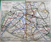 A.ルコントによるパリ首都圏新計画地図 49×38㎝両面印刷　表紙「佛國巴里諏訪旅館」名入表紙付　1930年代