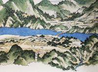 複製　調布玉川惣畫圖　相澤伴主作/長谷川雪堤画　外箱桐箱(34.5×9×8.5㎝)入巻子本美品　多摩市教育委員会　昭和63年