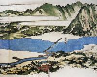 複製　調布玉川惣畫圖　相澤伴主作/長谷川雪堤画　外箱桐箱(34.5×9×8.5㎝)入巻子本美品　多摩市教育委員会　昭和63年