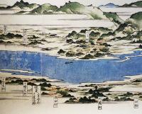 複製　調布玉川惣畫圖　相澤伴主作/長谷川雪堤画　外箱桐箱(34.5×9×8.5㎝)入巻子本美品　多摩市教育委員会　昭和63年