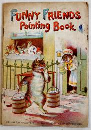 (洋)ぬりえ絵本　FUNNY FRIENDS PAINTING BOOK 着色済　18.5×12.7㎝12p　E.P.DUTTON CO. 199年代