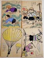 センサウゴッコヌリエ　鈴木壽雄畫　各21×14.5㎝12枚 着色済　大新書房　昭和18年