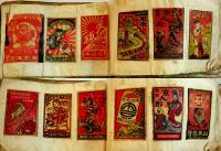 マッチ燐寸燐票ペーパー122枚貼込帖　台紙17×9㎝　輸出/朝鮮/中国/軍人/石鹸/軍艦/猫/他　明治刷り