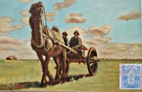 日満郵便條約締結記念絵葉書　カラー画3枚組袋付美品　関東局　昭和11年