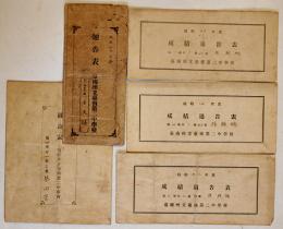 臺南州立臺南第二中学校成績通告書(5通)　台湾教育資料　大正12年〜昭和13年