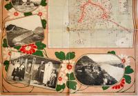 朝鮮旅行案内-鉄道及航路図付(リーフレット) 拡げたサイズ54×38.5㎝両面印刷折目切れ有り　京城鉄道局　大正13年　