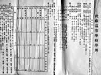 武蔵高等学校学則+入学志願者注意(2点) 東京府北豊島郡中新井村武蔵高等学校　昭和4年　