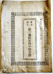 近衛歩兵第三聯隊第四中隊名簿　B6判9p　明治21年
