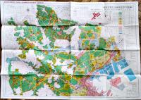 神奈川県都市計画図　新用途地域/日影規制値・区域(全30図揃)共箱入各109×77㎝色刷　定価72,500円　(株)国際地学協会　平成8年