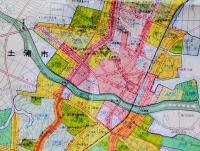 茨城県南部都市計画図　新用途地域/日影規制値・区域(全10図揃)共箱入各86×62㎝色刷　定価25,000円　(株)国際地学協会　平成9年