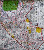 大東京全図(改正新町名入)東部方面/西部方面/南部方面/北部方面/西南部方面/(5枚) 各色刷79×55㎝ 報知新聞社 昭和7年