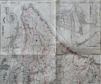 (仮題)北海道全図-北海道渡航案内図・他/(裏面)北海道概況 79×54.5㎝両面印刷銅版2色刷り　明治34年