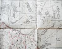 (仮題)北海道全図-北海道渡航案内図・他/(裏面)北海道概況 79×54.5㎝両面印刷銅版2色刷り　明治34年