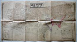 神戸市新図-須磨近傍名勝/(裏面)神戸市沿革大要 71×38㎝銅版色刷り両面印刷 益田謙三郎製圖 熊谷久栄堂　明治28年