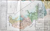 福井県全図　54.5×39.5㎝銅版色刷り両面印刷 並上品　明治41年