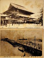 絵葉書　大阪名所8枚(ルナパーク-索道飛行船,通天閣/道頓堀/大阪新世界正面通り/天満橋/他)少汚れ有り　戦前