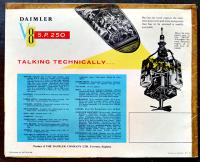 (英)Daimler PRESENTS THE V8 S.P.250(デムラーSP250)カタログ　拡げたサイズ50.5×40.5㎝ 折目セロテープ補修 1959年