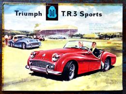 (英)Triumph T.R.3 Sports(トライアンフTR3)カタログ　拡げたサイズ55.5×40.5㎝ 折目セロテープ補修 1950年代