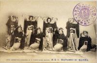 絵葉書　八景踊り　モノクロ写真版4枚(1枚端痛)長野県主催一府十縣聯合共進会　明治41年