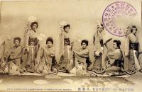 絵葉書　八景踊り　モノクロ写真版4枚(1枚端痛)長野県主催一府十縣聯合共進会　明治41年