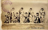 絵葉書　八景踊り　モノクロ写真版4枚(1枚端痛)長野県主催一府十縣聯合共進会　明治41年