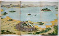 鳥瞰図　びわ湖島めぐり(画者不詳)　鳥瞰図部分29×17㎝　湖東汽船株式会社　戦前