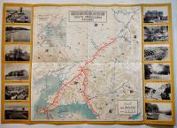 満洲旅行案内/南満洲鉄道線路図　53.5×38㎝両面印刷並上品　南満洲鉄道株式会社　戦前
