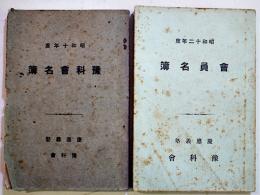 予科会名簿　昭和10年度,12年度2冊　各B6判163p,223p 非売　慶應義塾予科会