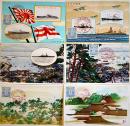 絵葉書　昭和十一年特別大演習観艦式記念　カラーイラスト6枚美品  兵庫県/大阪商船(株)　昭和11年