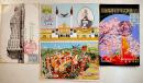 絵葉書　名古屋汎太平洋平和博覧会+政治博覧会　カラーイラスト+(モノクロ写真新名古屋駅)4枚　昭和12年