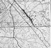 二万分一地形図　鴻巣駅　館林及川越近傍第四号　111×45㎝　陸地測量部　明治21年