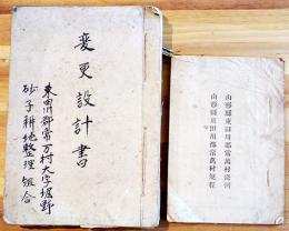 東田川郡常万村大字堀野砂子耕地整理組合(綴)+山形県東田川郡常万村條例・規程　昭和7年、明治25年 2冊　