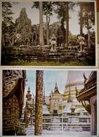 南方共栄圏天然色写真集(タイ・佛印篇)69×19㎝無綴カラー25枚タトウ付並上品　毎日新聞社　昭和18年