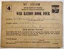 (英)WAR RATION BOOK FOUR(戦時配給手帳第4号)14.5×11㎝ 物資管理庁 U.S.A　1943年