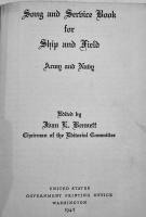 (英)Song and Service Book for Ship and Field  B6判192p　アメリカ政府印刷局　1942年