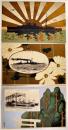 軍艦伊勢進水記念絵葉書　エンボス入カラーイラスト+写真版3枚美品　神戸川崎造船所建造　大正5年