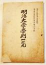 明治大学学則一覧「明治法学」臨時増刊第60号　A5判50p　明治36年