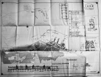 大連港案内（大連港図付リーフレット）61.5×47.7㎝両面印刷並品  南満洲鉄道株式会社　昭和9年