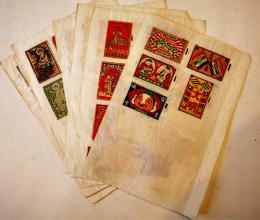 マッチラベル燐寸票110枚　国内用/中国輸出用　和紙台紙に貼込　明治頃/昭和初期頃