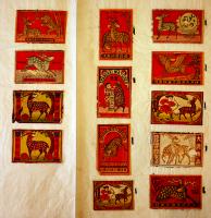 マッチラベル燐寸票110枚　国内用/中国輸出用　和紙台紙に貼込　明治頃/昭和初期頃