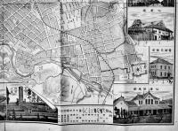 最近実測仙台市街全図　銅版印刷64×47㎝折目少痛　名所19齣入　佐勘書店　明治33年